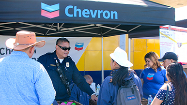 A Chevron tent at a Richmond community event.