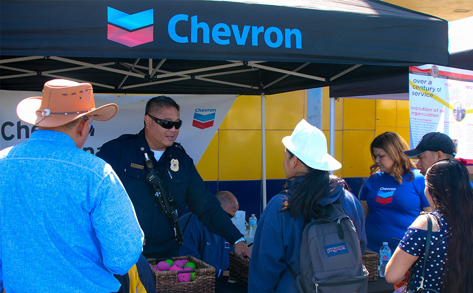 Chevron booth at the Cinco de Mayo festival in Richmond.